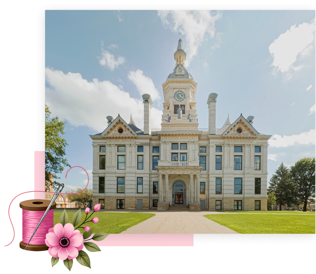 Historic building with clock tower